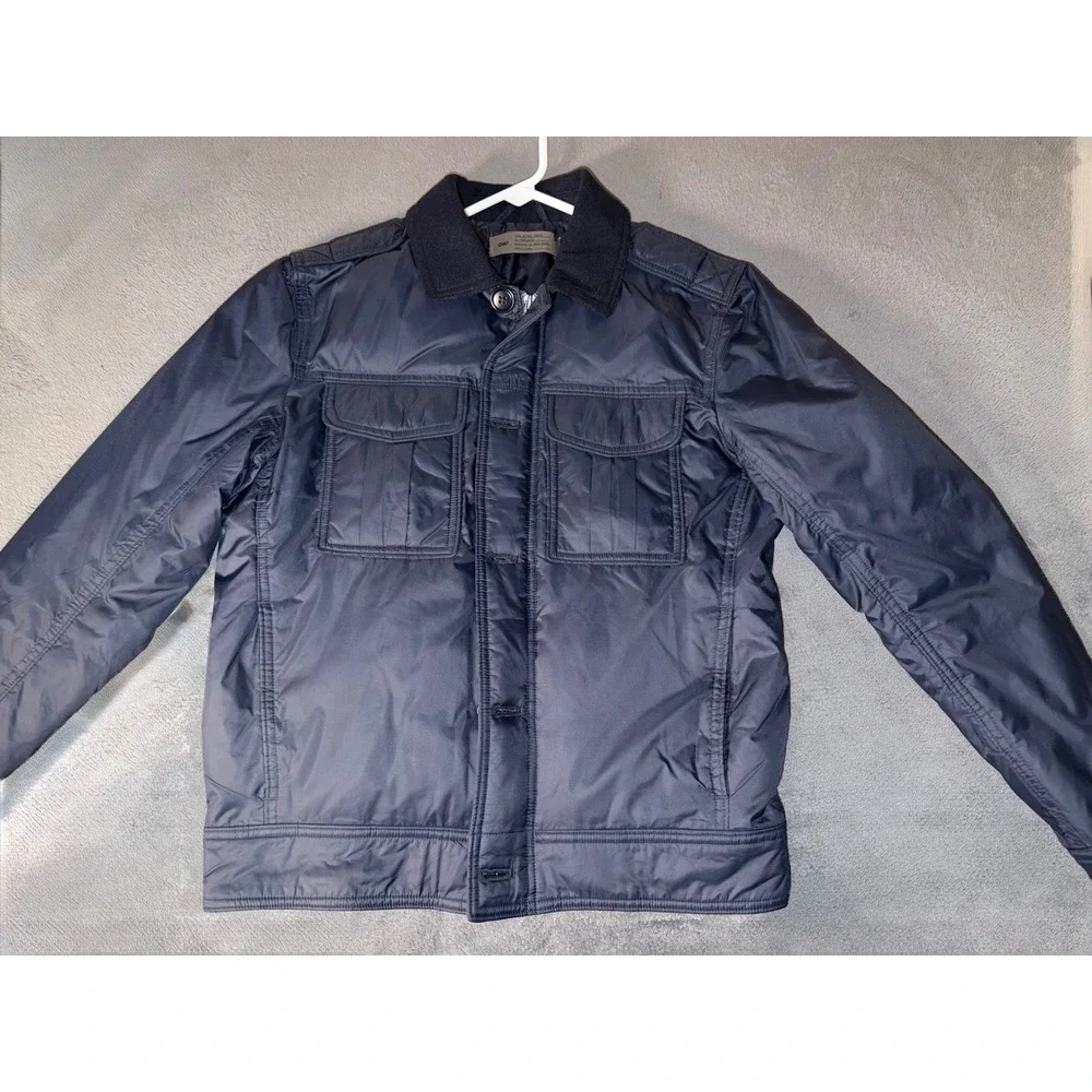 Gap Mens Navy Blue Quilted Nylon Field Jacket XS Puffer Utility Coat RN54023